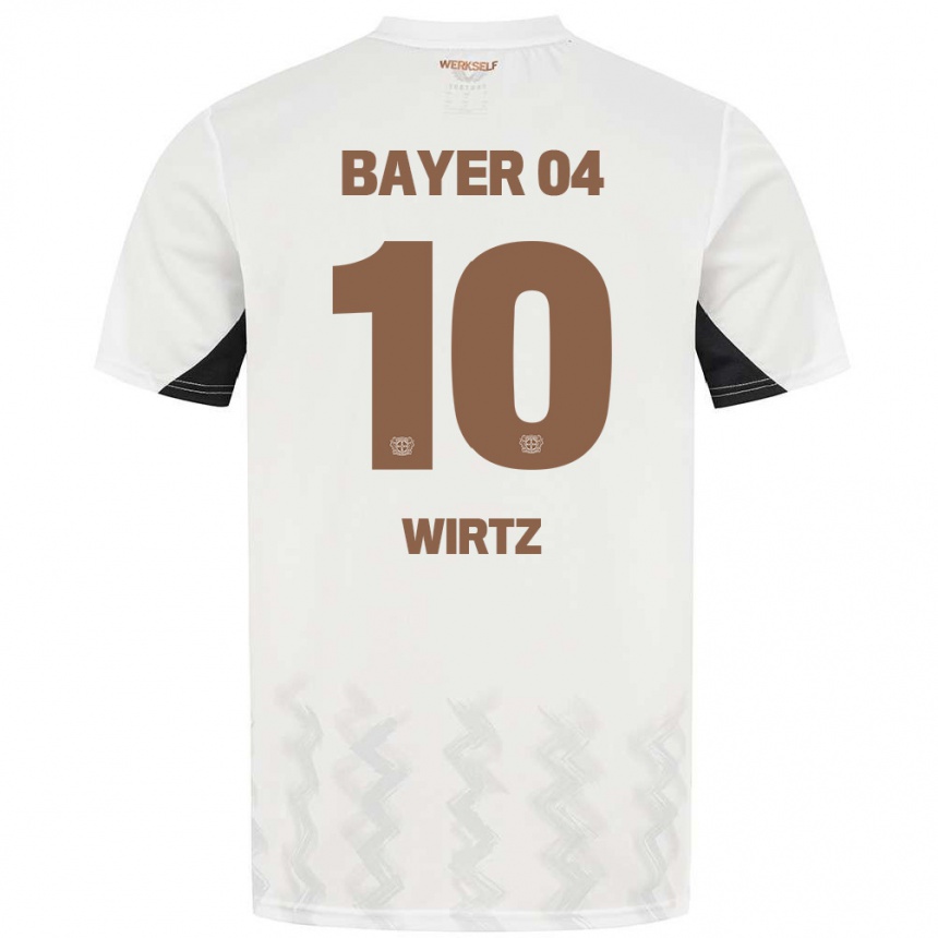 Niño Fútbol Camiseta Florian Wirtz #10 Blanco Negro 2ª Equipación 2024/25