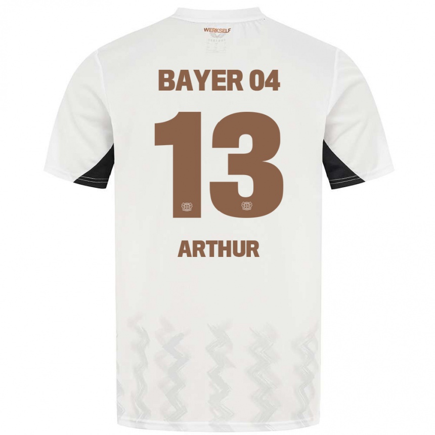 Niño Fútbol Camiseta Arthur #13 Blanco Negro 2ª Equipación 2024/25