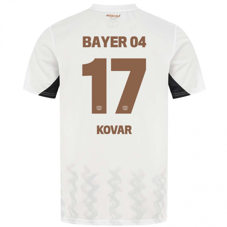 Niño Fútbol Camiseta Matej Kovar #17 Blanco Negro 2ª Equipación 2024/25