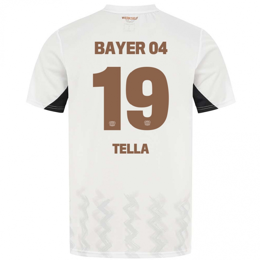 Niño Fútbol Camiseta Nathan Tella #19 Blanco Negro 2ª Equipación 2024/25