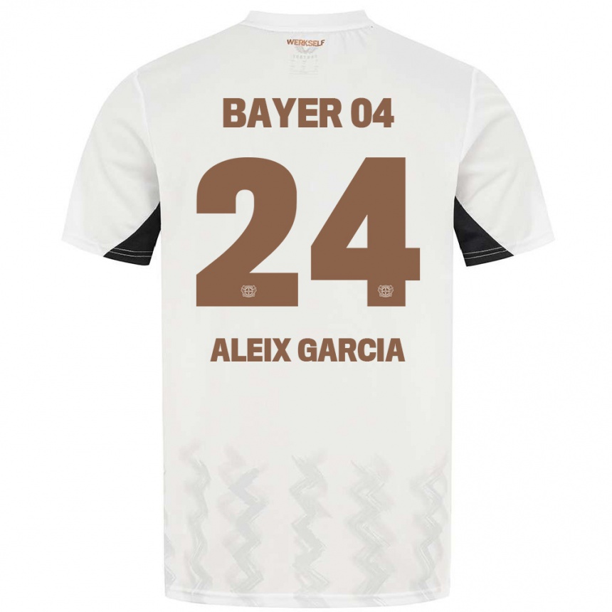 Niño Fútbol Camiseta Aleix García #24 Blanco Negro 2ª Equipación 2024/25