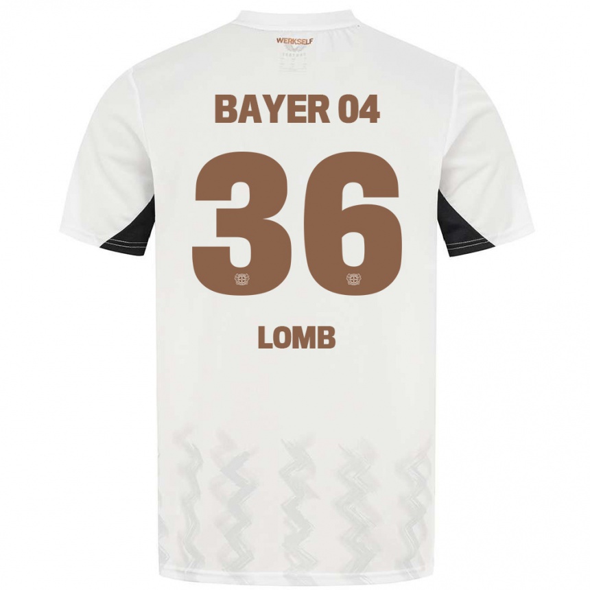 Niño Fútbol Camiseta Niklas Lomb #36 Blanco Negro 2ª Equipación 2024/25