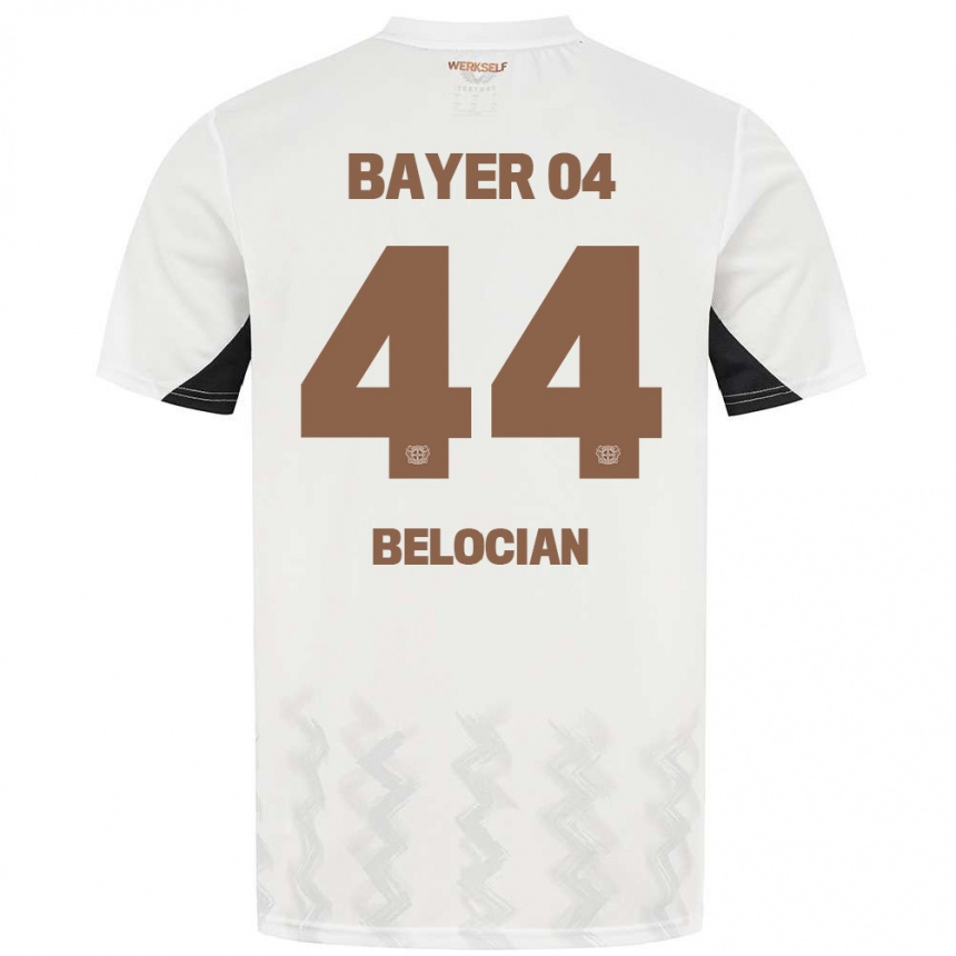 Niño Fútbol Camiseta Jeanuël Belocian #44 Blanco Negro 2ª Equipación 2024/25