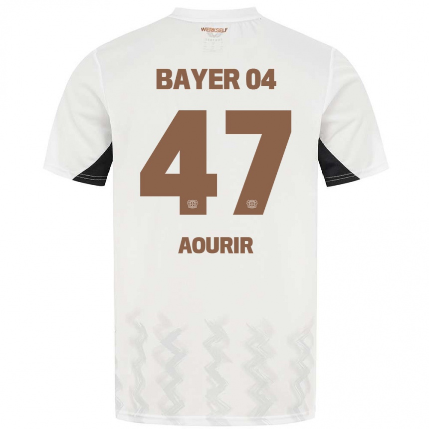 Niño Fútbol Camiseta Ayman Aourir #47 Blanco Negro 2ª Equipación 2024/25