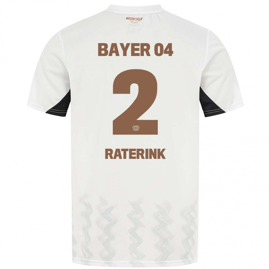 Niño Fútbol Camiseta Othniël Raterink #2 Blanco Negro 2ª Equipación 2024/25