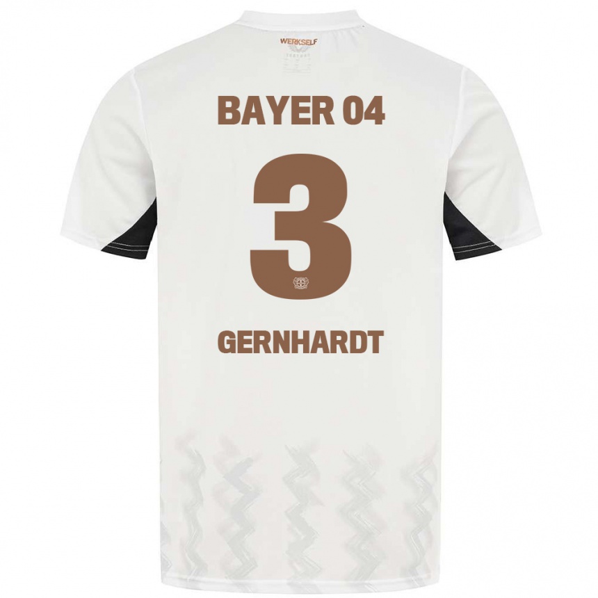 Niño Fútbol Camiseta Nils Gernhardt #3 Blanco Negro 2ª Equipación 2024/25