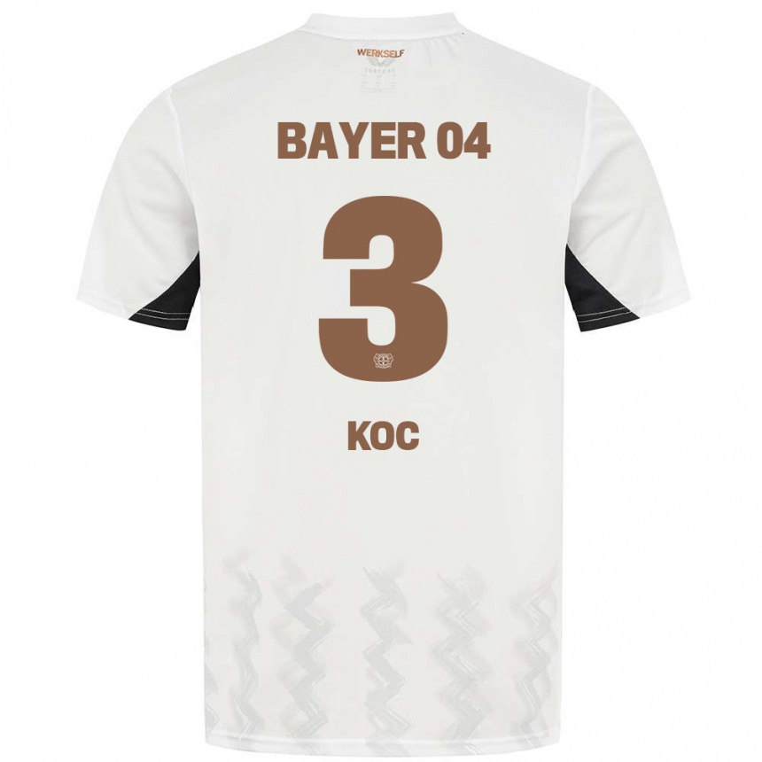 Niño Fútbol Camiseta Halil Koc #3 Blanco Negro 2ª Equipación 2024/25