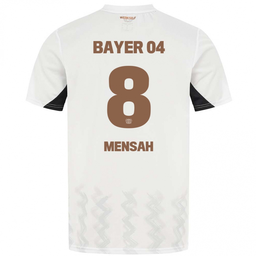 Niño Fútbol Camiseta Naba Mensah #8 Blanco Negro 2ª Equipación 2024/25