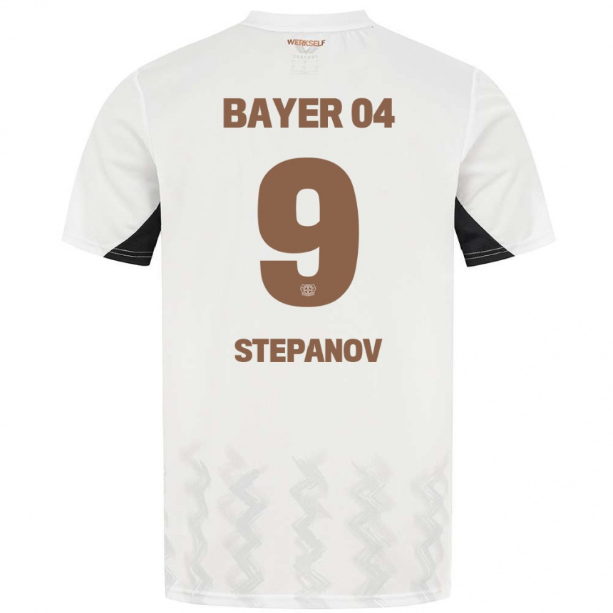 Niño Fútbol Camiseta Artem Stepanov #9 Blanco Negro 2ª Equipación 2024/25