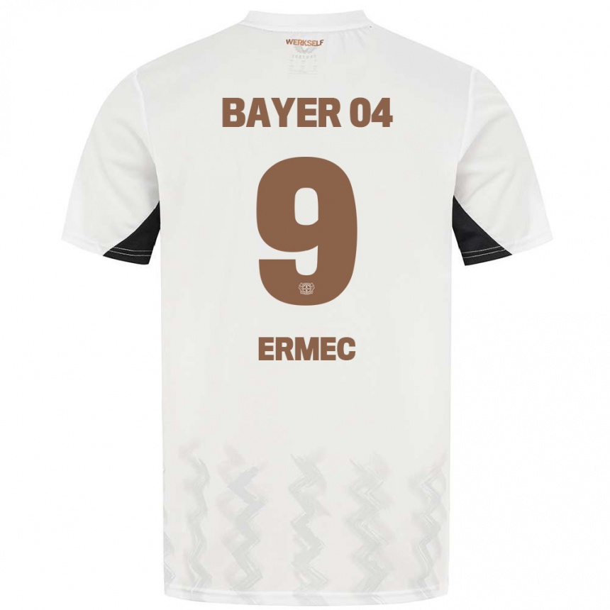 Niño Fútbol Camiseta Berkan Ermec #9 Blanco Negro 2ª Equipación 2024/25