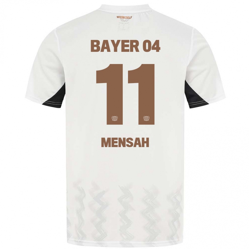 Niño Fútbol Camiseta Jeremiah Mensah #11 Blanco Negro 2ª Equipación 2024/25