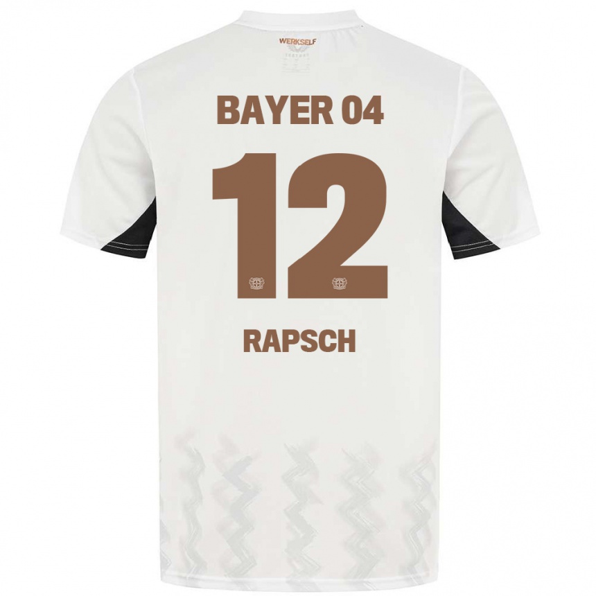 Niño Fútbol Camiseta Simeon Rapsch #12 Blanco Negro 2ª Equipación 2024/25