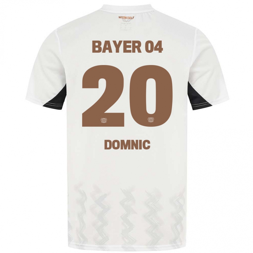 Niño Fútbol Camiseta Nebe-Sirak Domnic #20 Blanco Negro 2ª Equipación 2024/25