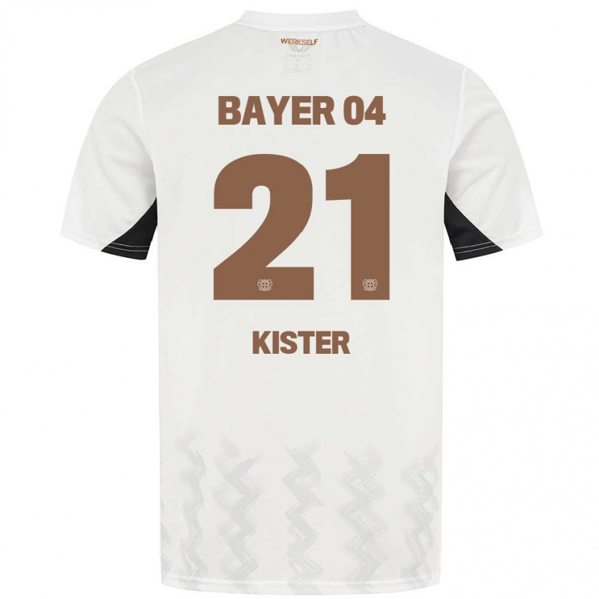 Niño Fútbol Camiseta Akim Kister #21 Blanco Negro 2ª Equipación 2024/25