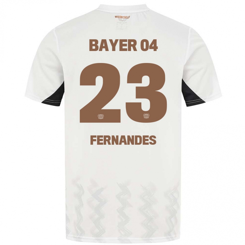 Niño Fútbol Camiseta Tyron Fernandes #23 Blanco Negro 2ª Equipación 2024/25