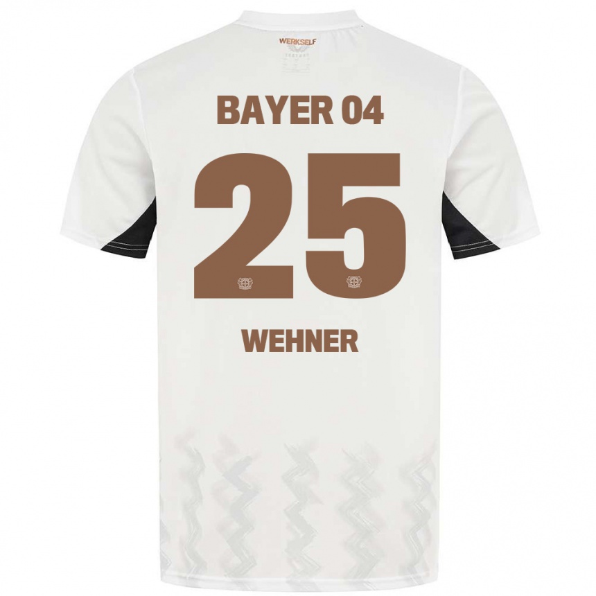 Niño Fútbol Camiseta Luca Wehner #25 Blanco Negro 2ª Equipación 2024/25