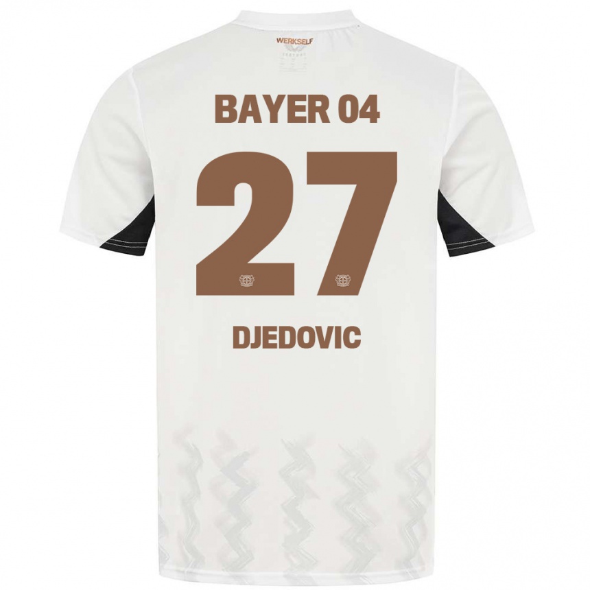 Niño Fútbol Camiseta Seldin Djedovic #27 Blanco Negro 2ª Equipación 2024/25