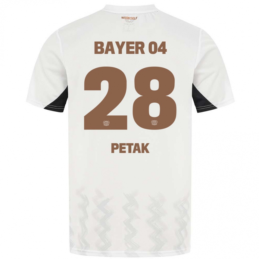 Niño Fútbol Camiseta Raoul Petak #28 Blanco Negro 2ª Equipación 2024/25