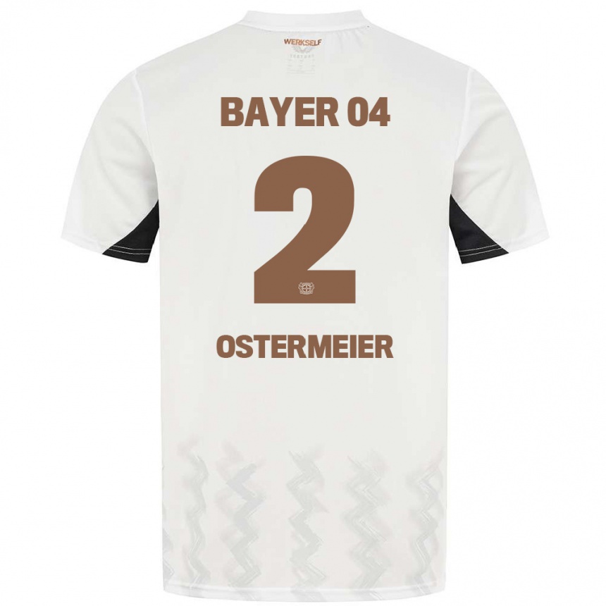 Niño Fútbol Camiseta Selina Ostermeier #2 Blanco Negro 2ª Equipación 2024/25