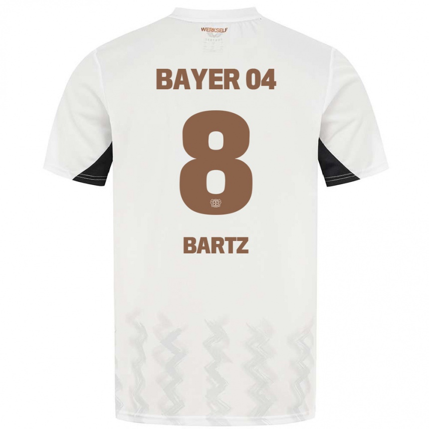 Niño Fútbol Camiseta Paulina Bartz #8 Blanco Negro 2ª Equipación 2024/25