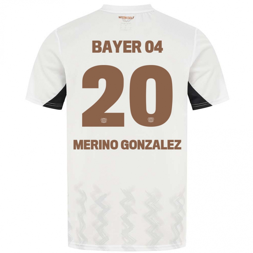 Niño Fútbol Camiseta Estrella Merino Gonzalez #20 Blanco Negro 2ª Equipación 2024/25