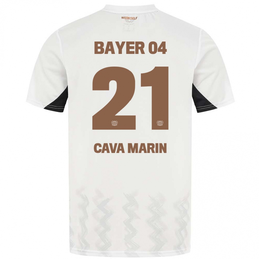 Niño Fútbol Camiseta Sofia Cava Marin #21 Blanco Negro 2ª Equipación 2024/25