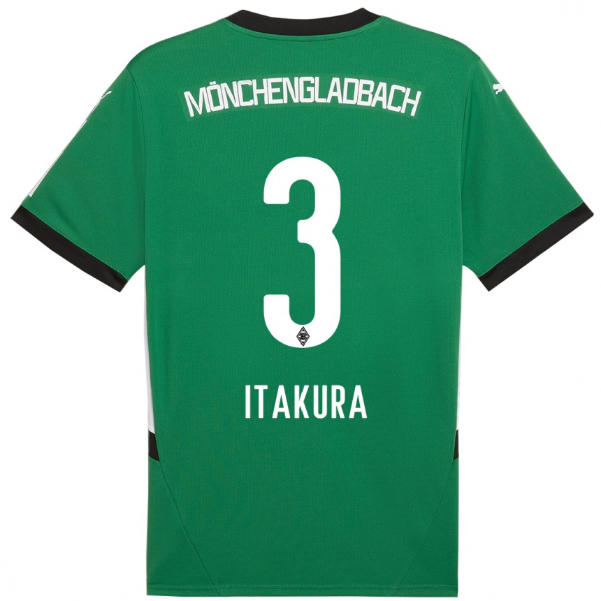 Niño Fútbol Camiseta Ko Itakura #3 Verde Blanco 2ª Equipación 2024/25