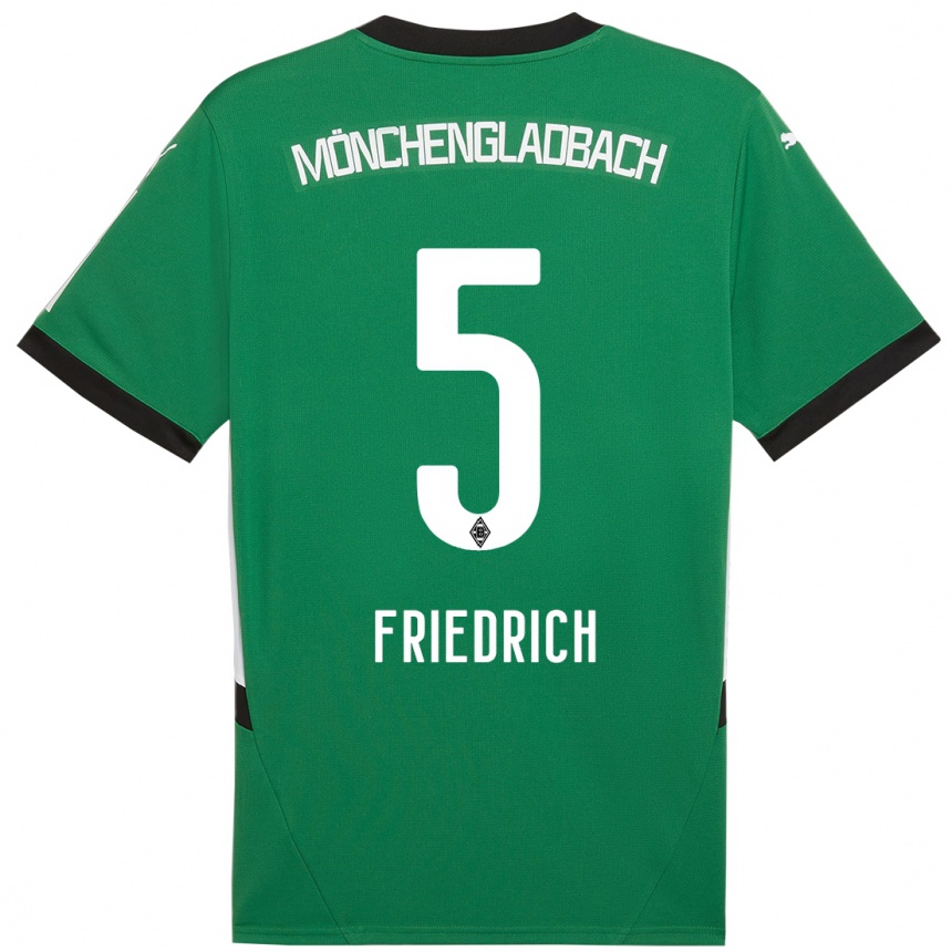 Niño Fútbol Camiseta Marvin Friedrich #5 Verde Blanco 2ª Equipación 2024/25