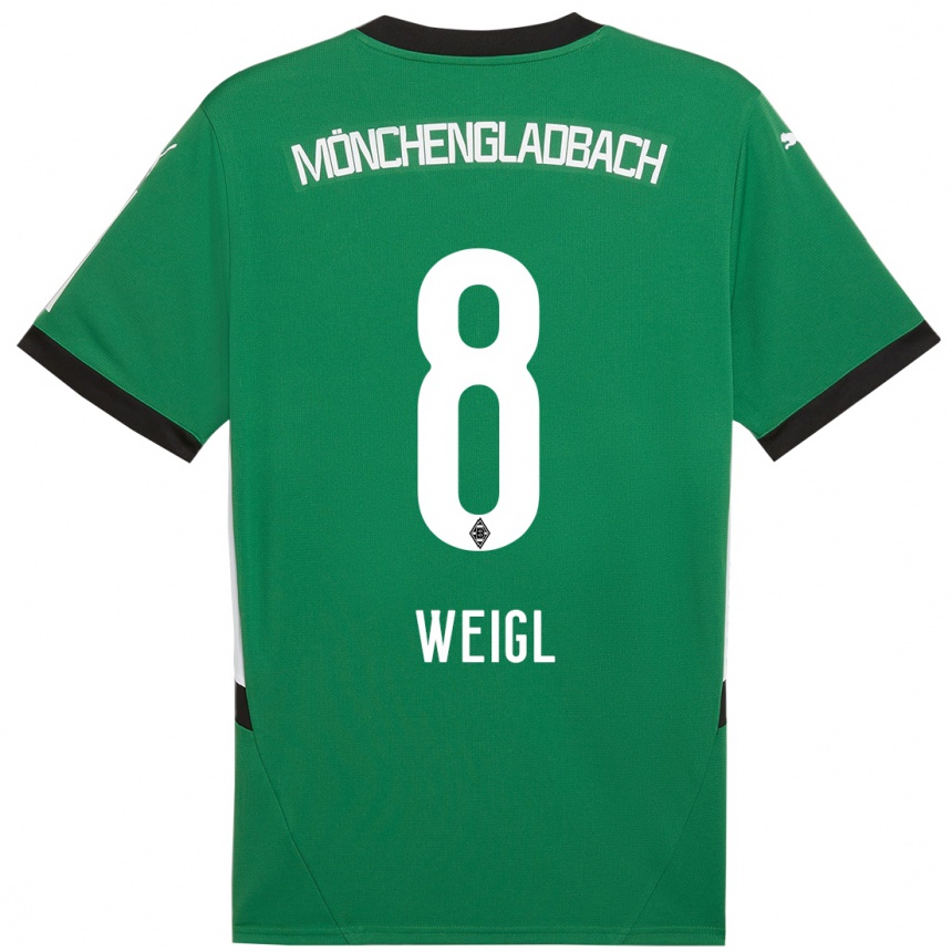 Niño Fútbol Camiseta Julian Weigl #8 Verde Blanco 2ª Equipación 2024/25