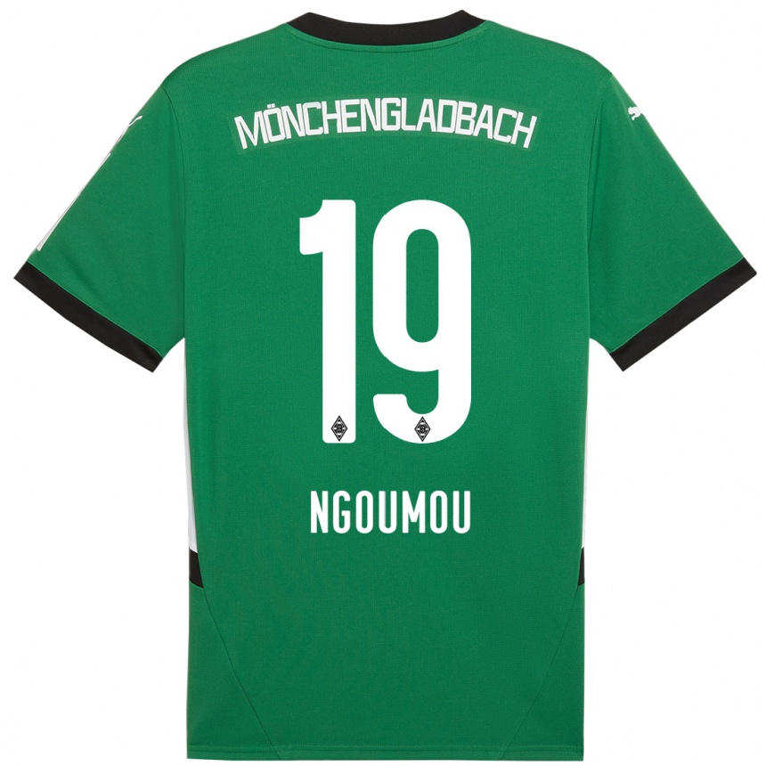 Niño Fútbol Camiseta Nathan Ngoumou #19 Verde Blanco 2ª Equipación 2024/25