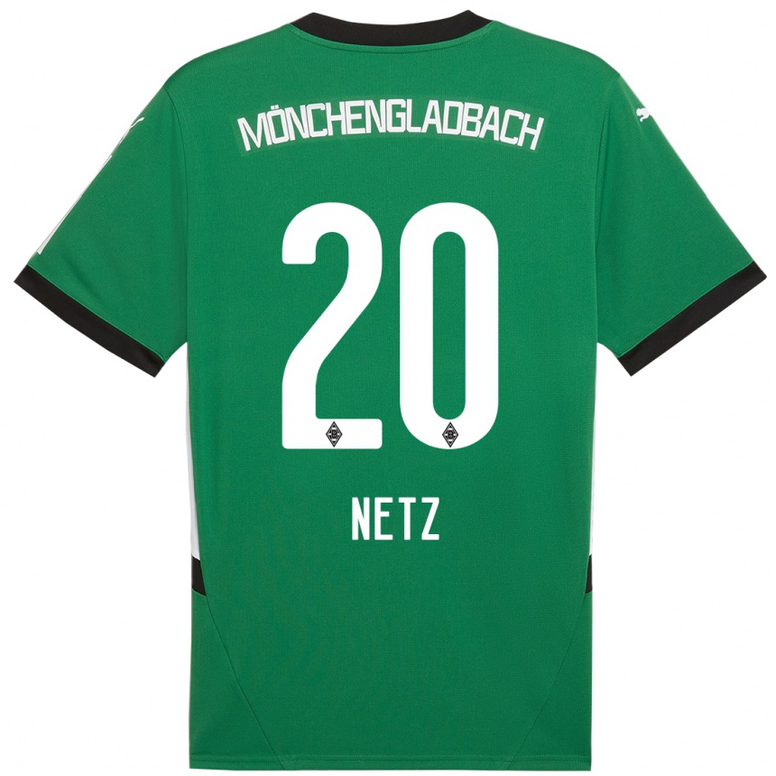 Niño Fútbol Camiseta Luca Netz #20 Verde Blanco 2ª Equipación 2024/25