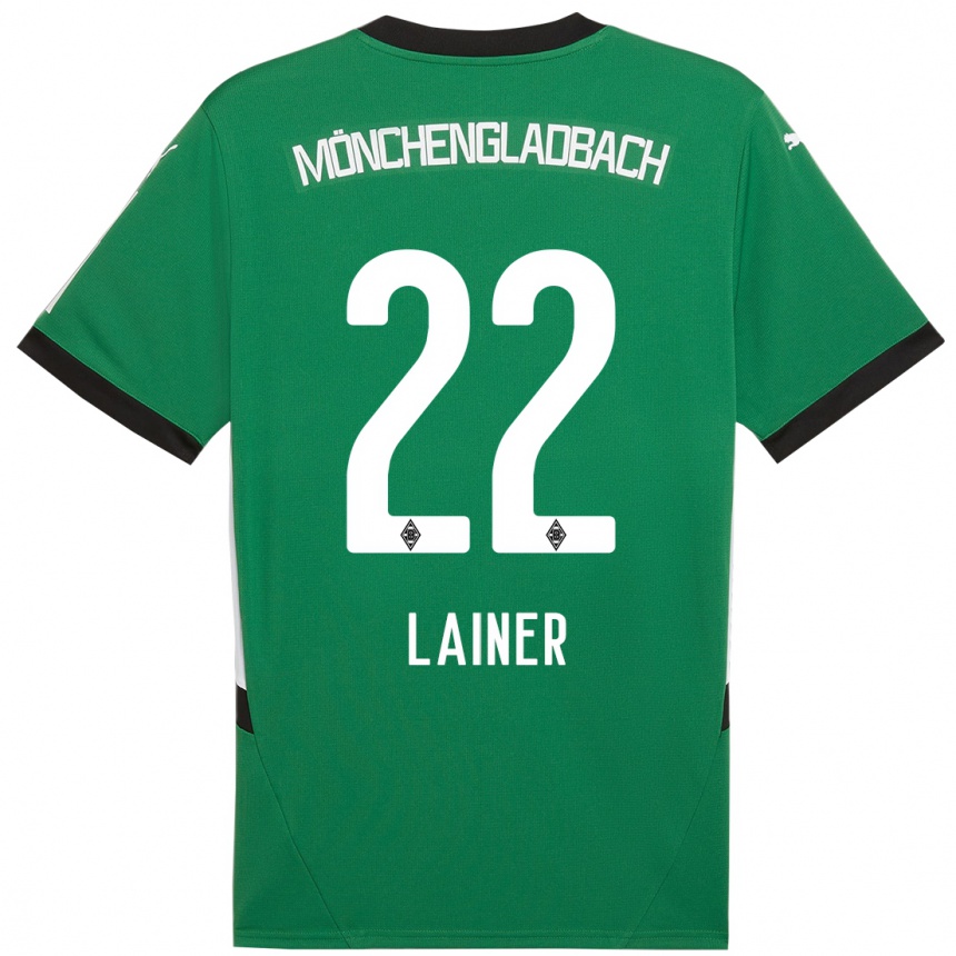 Niño Fútbol Camiseta Stefan Lainer #22 Verde Blanco 2ª Equipación 2024/25