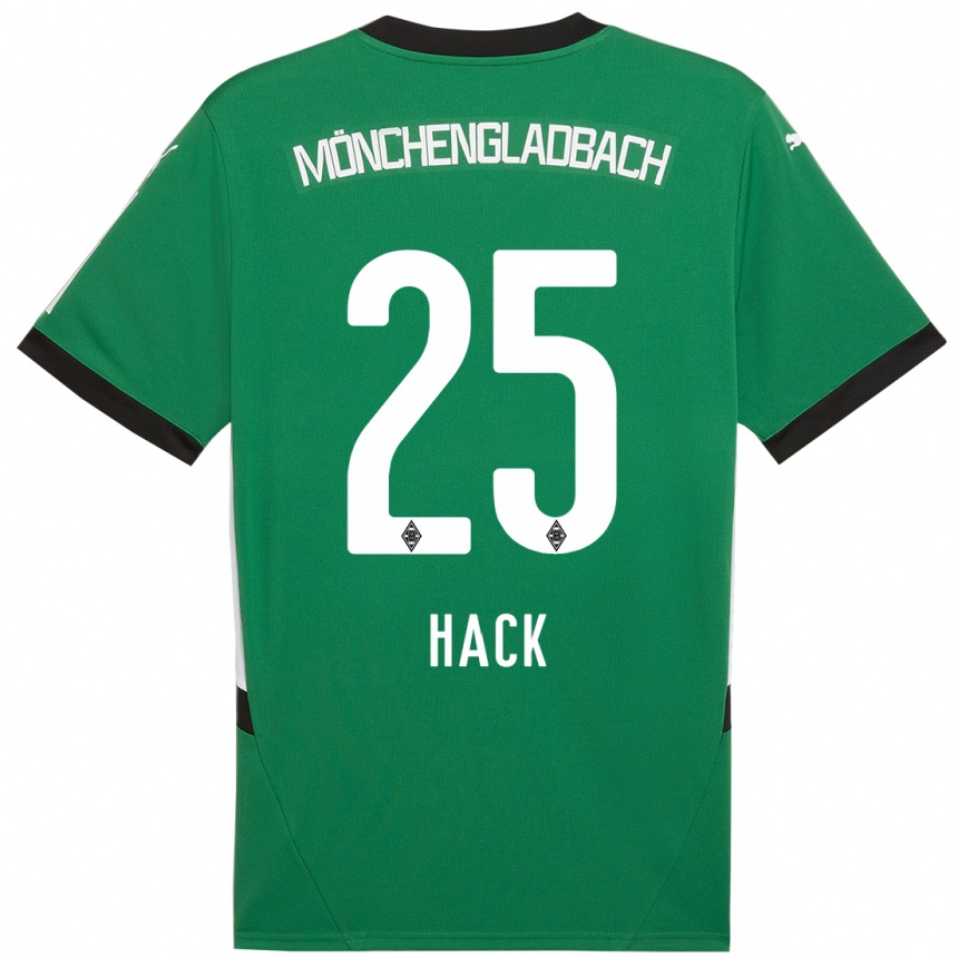 Niño Fútbol Camiseta Robin Hack #25 Verde Blanco 2ª Equipación 2024/25