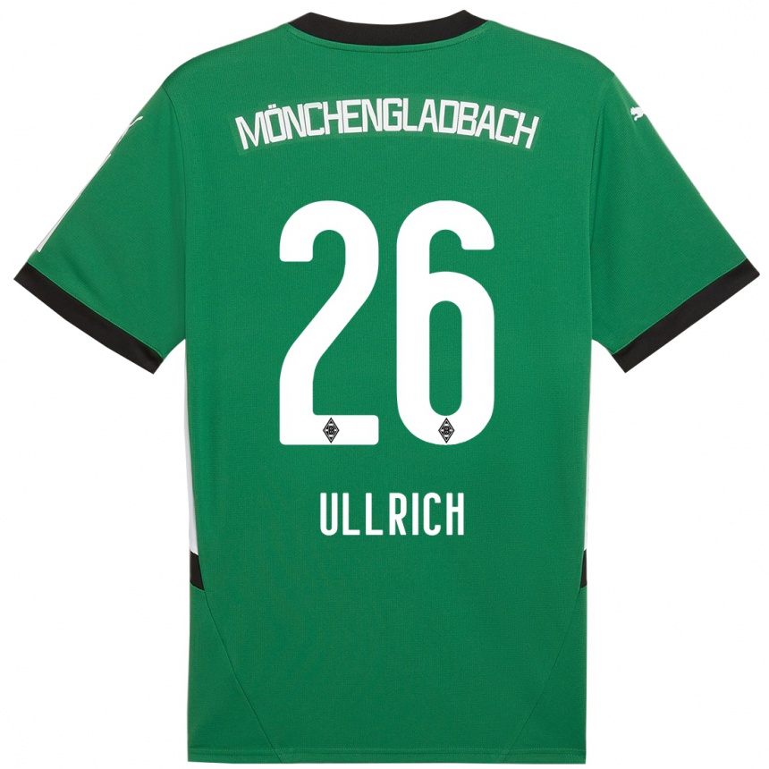 Niño Fútbol Camiseta Lukas Ullrich #26 Verde Blanco 2ª Equipación 2024/25