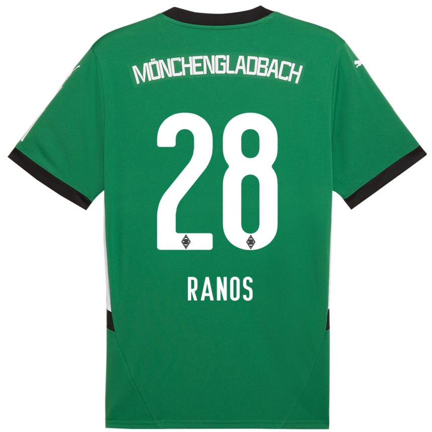 Niño Fútbol Camiseta Grant-Leon Ranos #28 Verde Blanco 2ª Equipación 2024/25