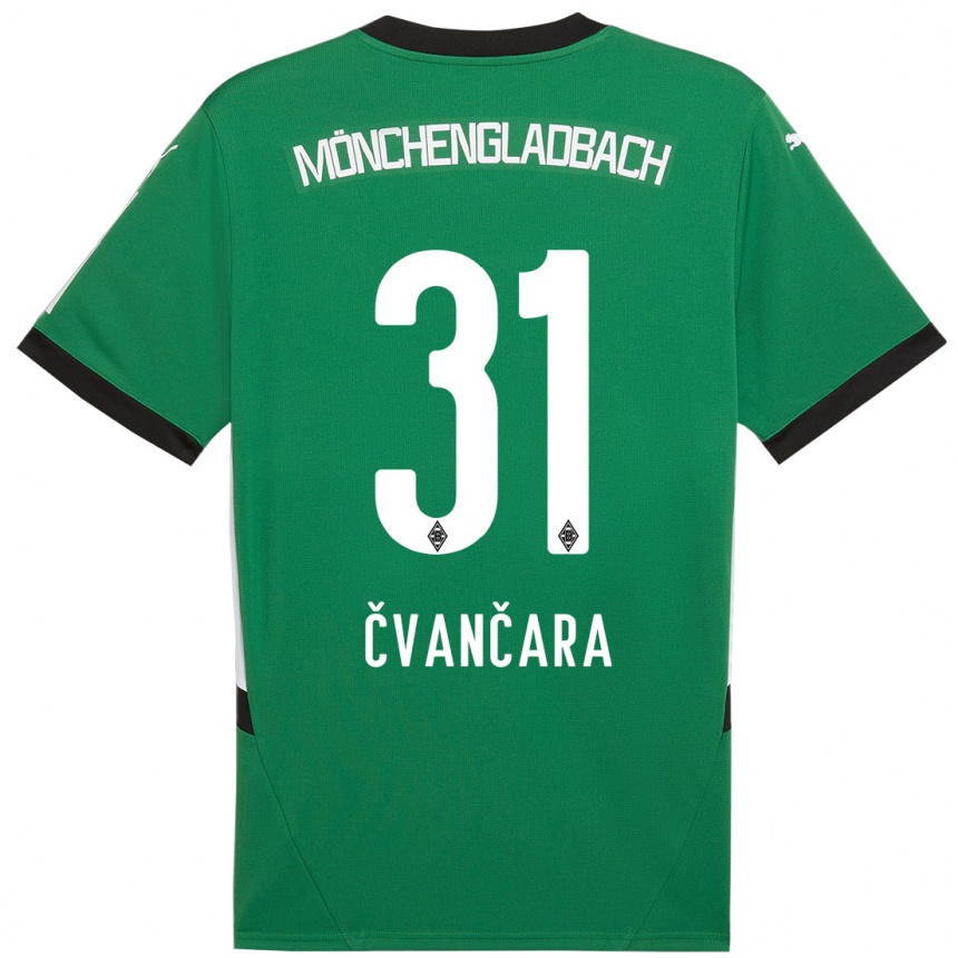 Niño Fútbol Camiseta Tomas Cvancara #31 Verde Blanco 2ª Equipación 2024/25