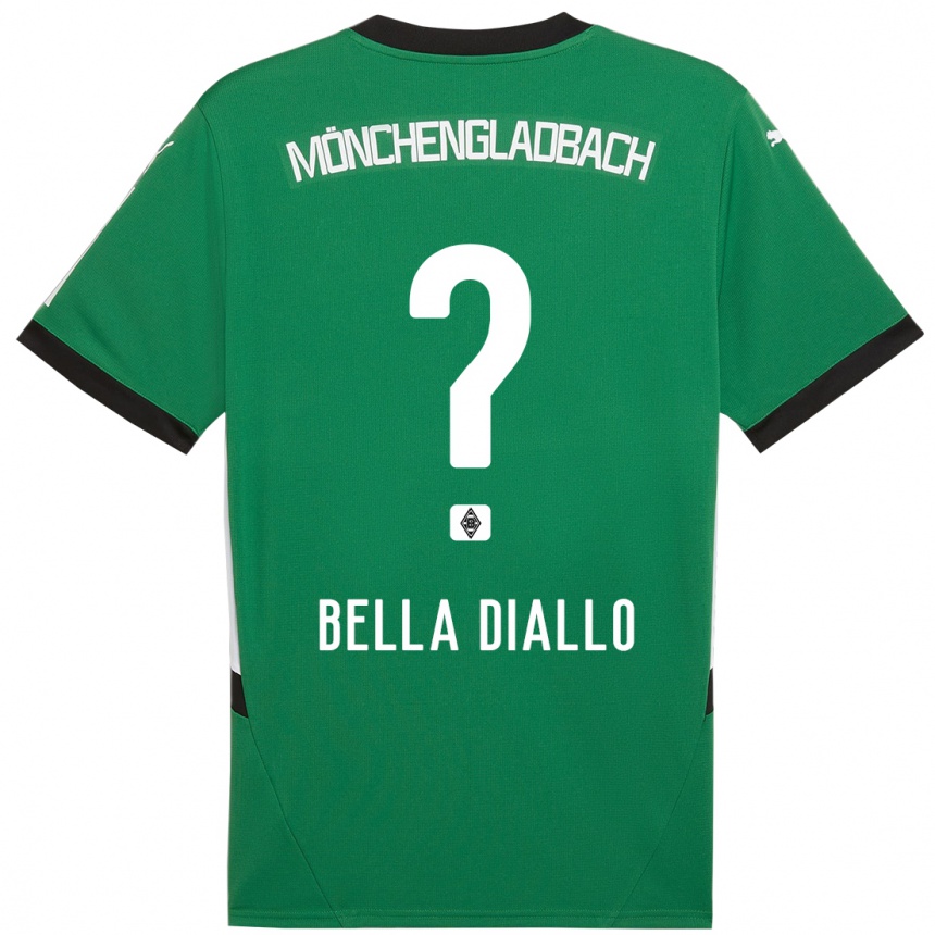 Niño Fútbol Camiseta Oumar Bella Diallo #0 Verde Blanco 2ª Equipación 2024/25