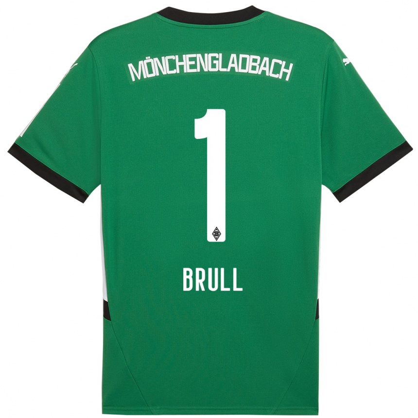 Niño Fútbol Camiseta Maximilian Brüll #1 Verde Blanco 2ª Equipación 2024/25