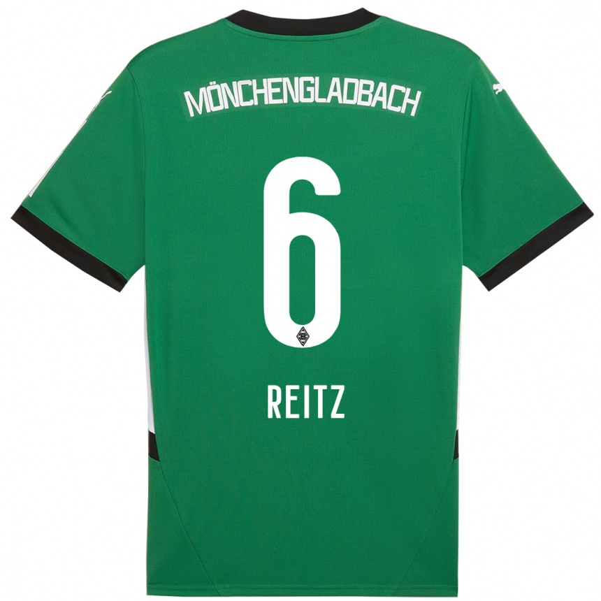 Niño Fútbol Camiseta Tony Reitz #6 Verde Blanco 2ª Equipación 2024/25