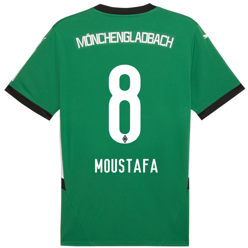 Niño Fútbol Camiseta Moustafa Ashraf Moustafa #8 Verde Blanco 2ª Equipación 2024/25