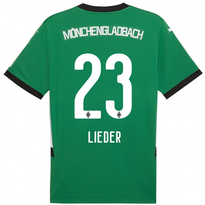 Niño Fútbol Camiseta Michel Lieder #23 Verde Blanco 2ª Equipación 2024/25