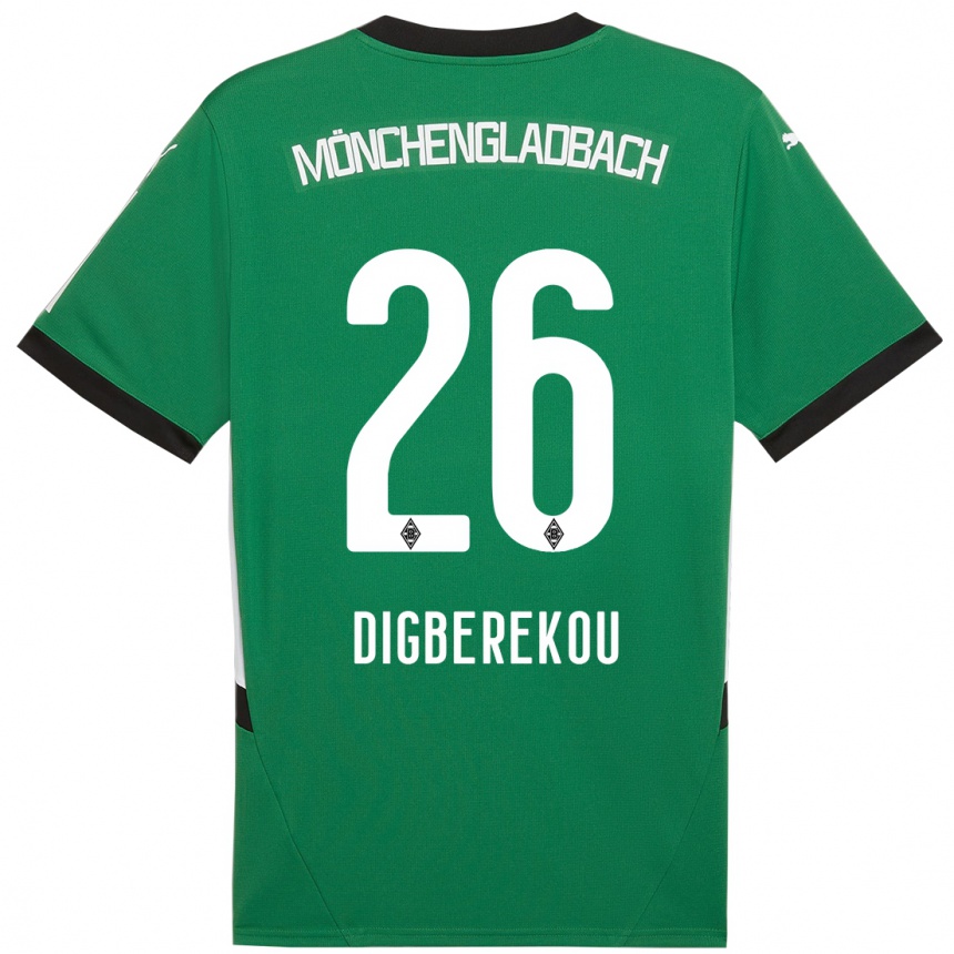 Niño Fútbol Camiseta Ibrahim Digberekou #26 Verde Blanco 2ª Equipación 2024/25