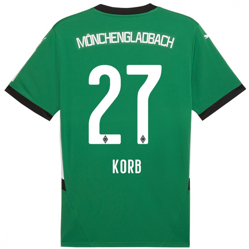 Niño Fútbol Camiseta Julian Korb #27 Verde Blanco 2ª Equipación 2024/25