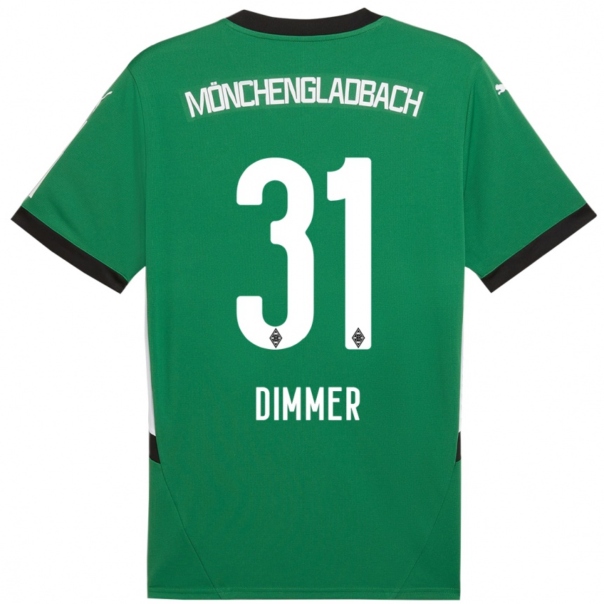 Niño Fútbol Camiseta Florian Dimmer #31 Verde Blanco 2ª Equipación 2024/25