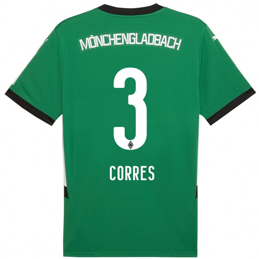 Niño Fútbol Camiseta Carolin Corres #3 Verde Blanco 2ª Equipación 2024/25