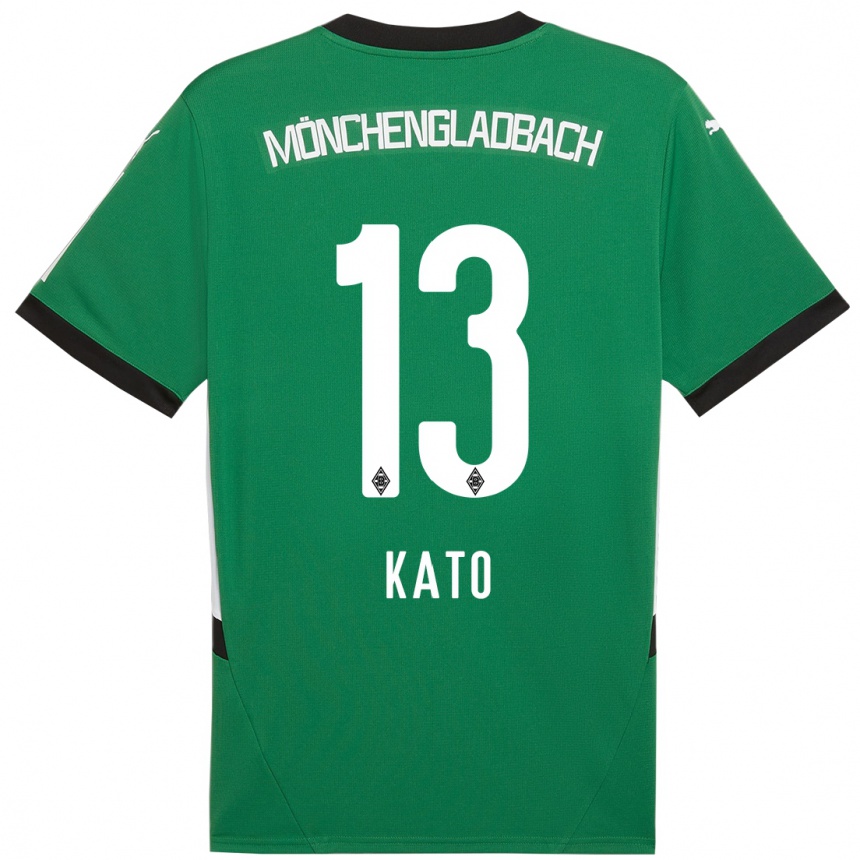 Niño Fútbol Camiseta Mizuho Kato #13 Verde Blanco 2ª Equipación 2024/25