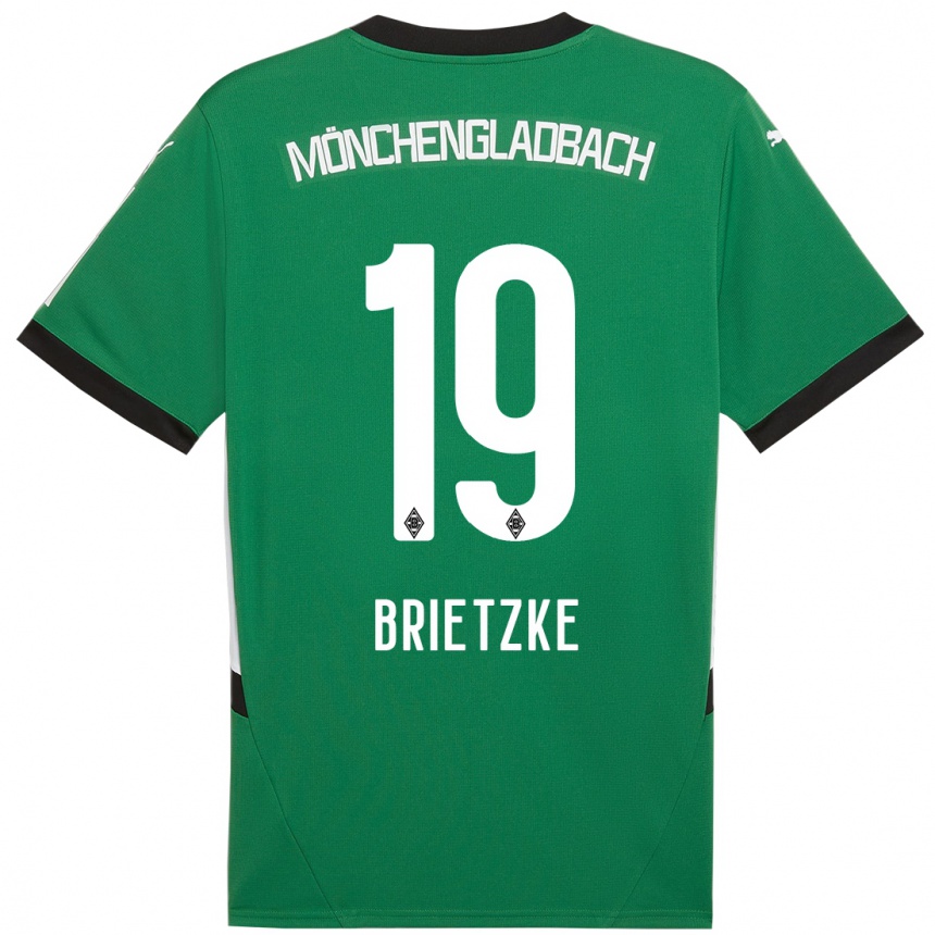 Niño Fútbol Camiseta Yvonne Brietzke #19 Verde Blanco 2ª Equipación 2024/25