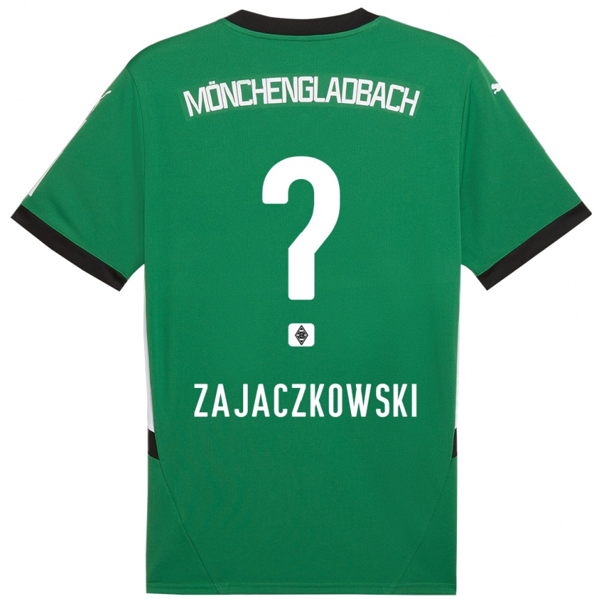 Niño Fútbol Camiseta Vincent Zajaczkowski #0 Verde Blanco 2ª Equipación 2024/25