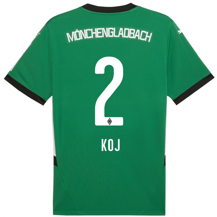 Niño Fútbol Camiseta Julia Koj #2 Verde Blanco 2ª Equipación 2024/25