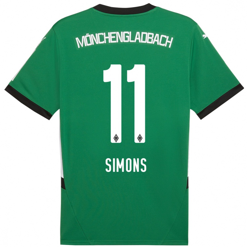 Niño Fútbol Camiseta Kelly Simons #11 Verde Blanco 2ª Equipación 2024/25